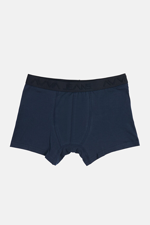 Men's Navy Blue Plain Basic Single Boxer B009505
