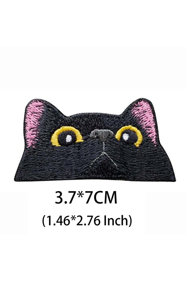Embroidery-Black 01 Funny Cat Face Tactical Badges Embroidery Applique Clothes Sticker,3d PVC Patche