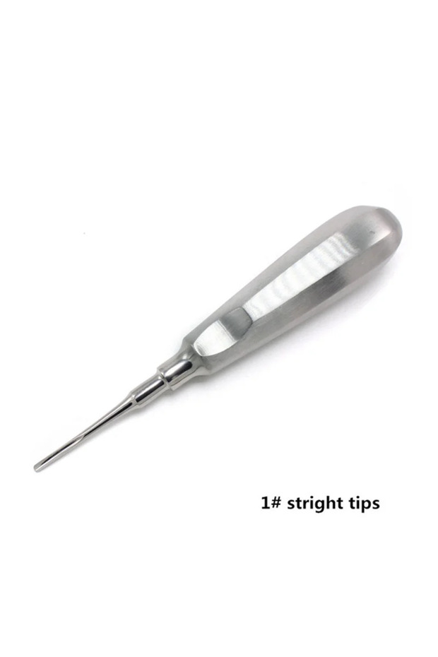 stright tips 1 Dental Elevator Stainless Steel Tooth Dentist Tools Kit Stright Curved Root Elevator