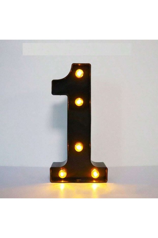 1 Black 1PC 21.8cm LED Letter Light, Luminous Letter and Number Night Light, Suitable for Home, Bar,