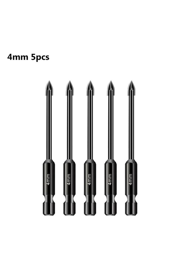 4mm 5pcs 5pcs/10pcs Cross Hex Drill Bit Set For Tile Porcelain Glass Mirror Multifunction Tile Porce