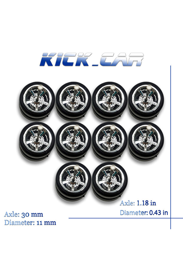 MMW56 1/64 Wheels with Fixed Tires Five Spoke for Toy Model Diecast Cars Refitting Parts for MIN...