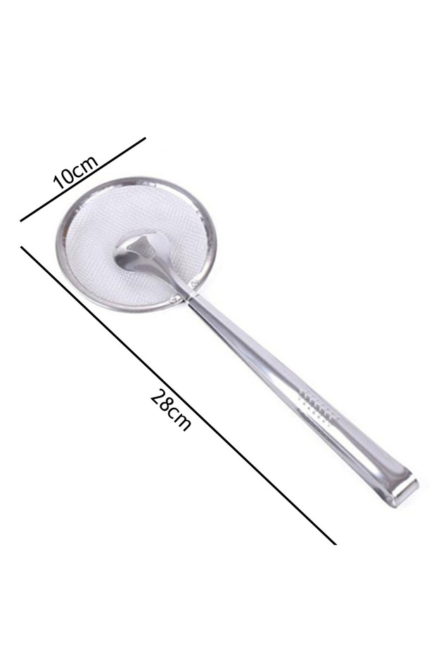 Silver Oil Frying Clamp Filter Stainless Steel Spoon Vegetables Snack Fried Food Strainer Kitchen Ga