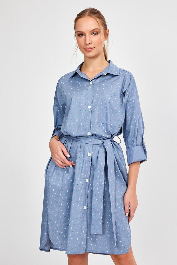 ALEXANDERGARDY ADJUSTABLE SLEEVES BIRTED SHIRT DRESS (B23-1403 00)