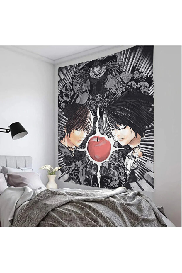 40x60cm 16x24inch Bu-5 VIKAMA Death Note Printed Wall Tapestry, Large Wall Art, Sci-fi Living Room H