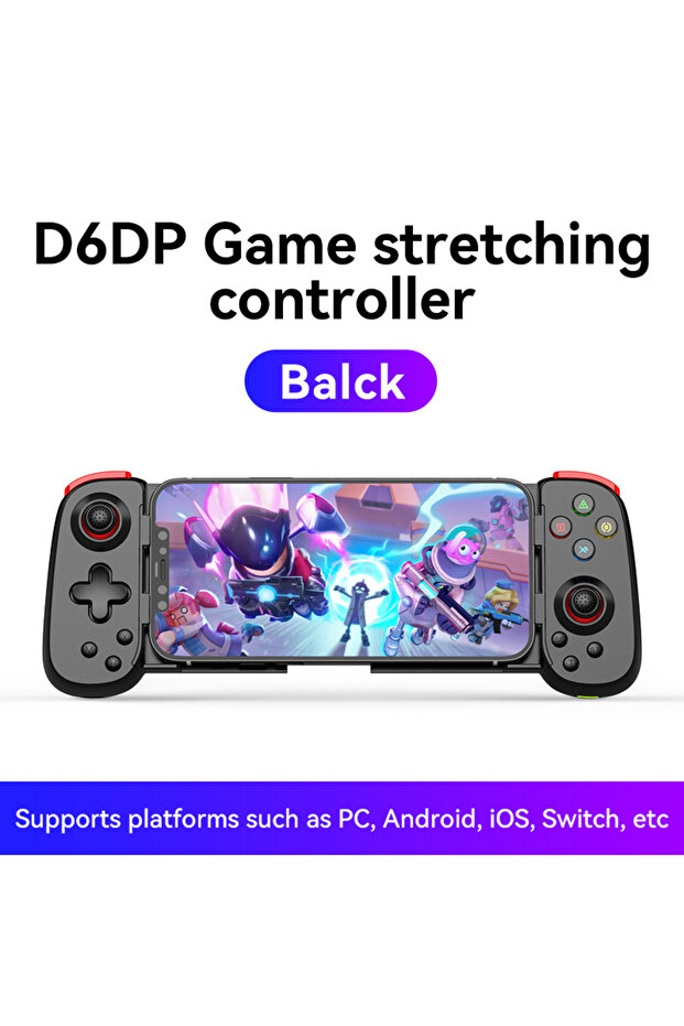 black D6DP Wireless BT Stretchable Game Controller For Android IOS Phones PC Devices Gamepad Joystic