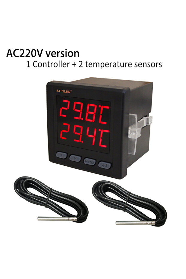 Powered by AC220V WIFI Dual Temperature Sensor Controller Tuya Thermometer Thermostat with 2 Externa