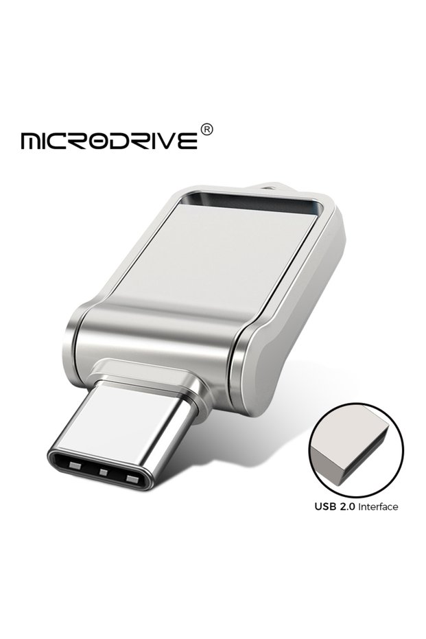 64 GB Silver OTG Type C Pen Drive Mini Metal USB Memory Stick 32GB USB Flash Card 128GB Type-C Pendr