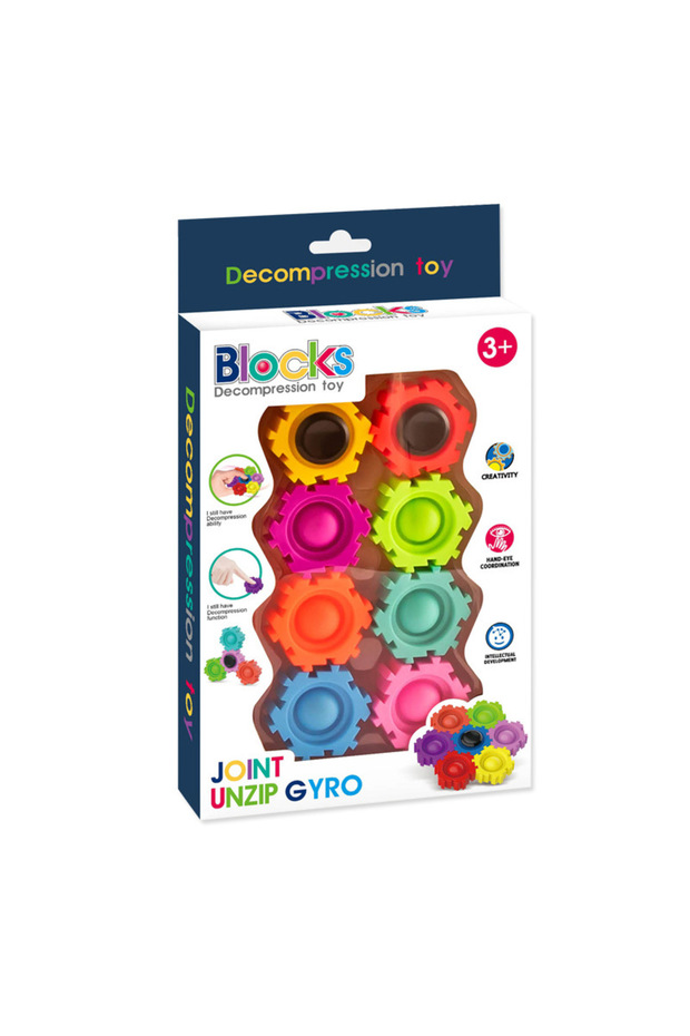 8 pcs New Design Decompression Anti Rodent Game Push Bubble Pop Building Blocks Smart Fidget Spinner