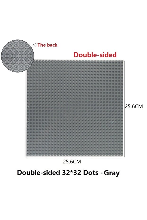 لوحة قاعدة رمادية مقاس 32 × 32 من DBLside، 32 × 32 نقطة، مكعبات بناء ذات قاعدة مزدوجة الجوانب، طوب لوحة القاعدة Classica