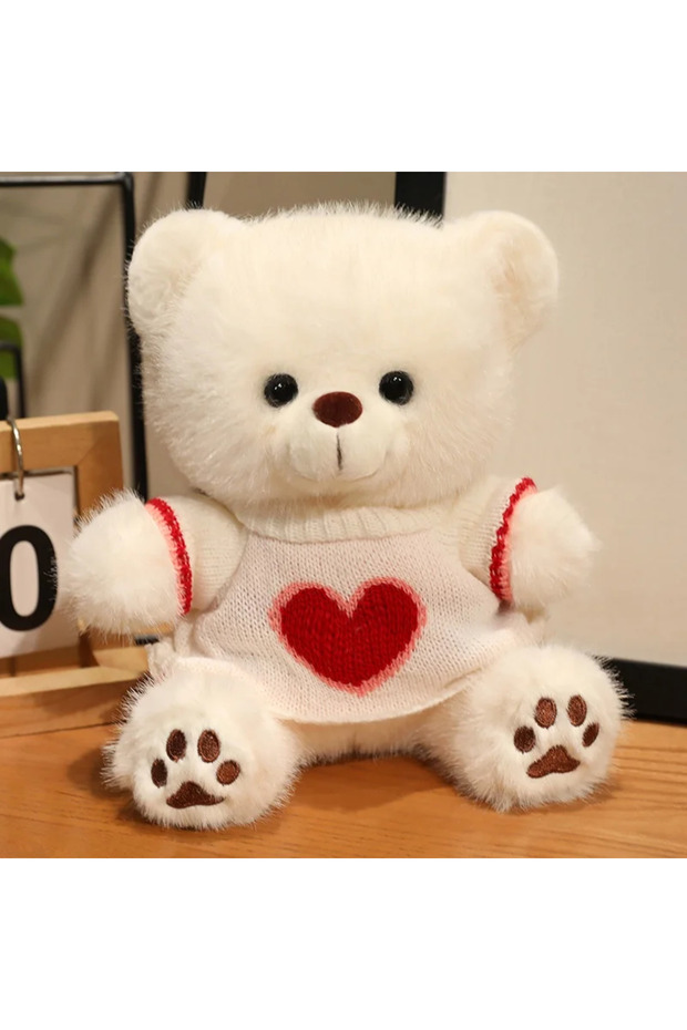20cm White White 20cm Good Quality Heart Sweater Bear Plush Toys Boys Girls Lovely Cartoon Animals S