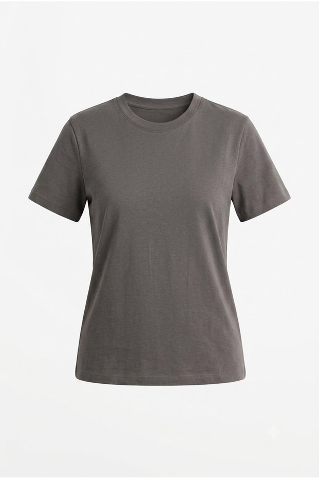 Anthracite Crew Neck Basic Mia T-Shirt