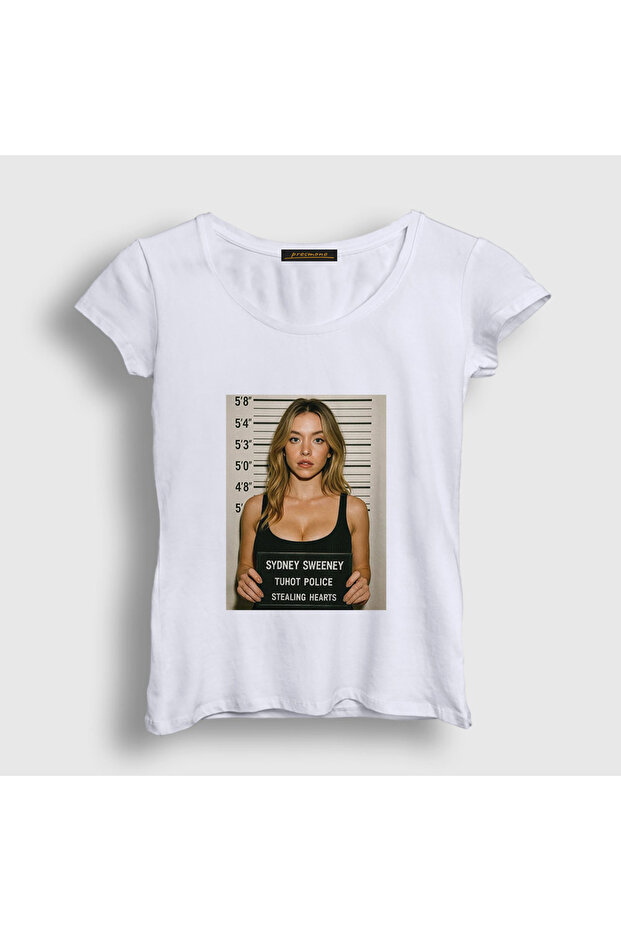 Women's White Stealing Hearts Sydney Sweeney T-Shirt 594561Tt