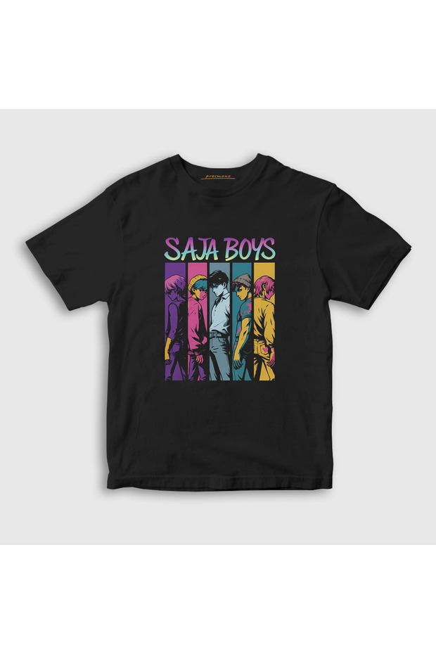 Unisex Kids Black Poster Saja Boys K Pop Demon Hunters T-Shirt 573978Tt