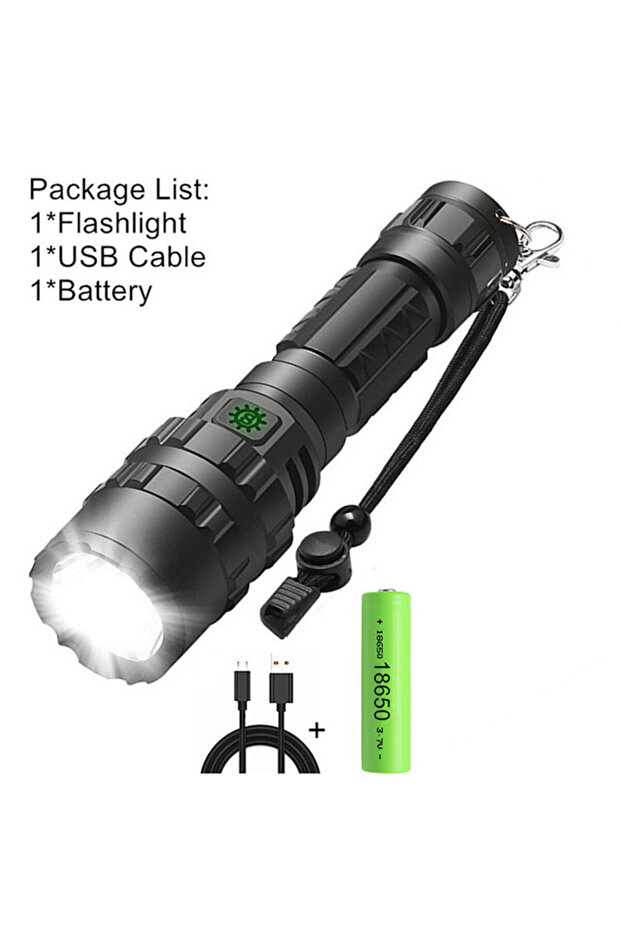 074 حزمة A مصباح يدوي تكتيكي LED للصيد مزود بمنفذ USB قابل لإعادة الشحن ومقاوم للماء ومصباح يدوي احترافي