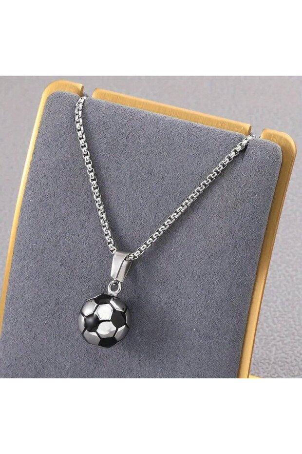 Soccer Ball/Football Player Gift Men's Necklace 316L Stainless Steel A+++ PLUS - 70cm Chain