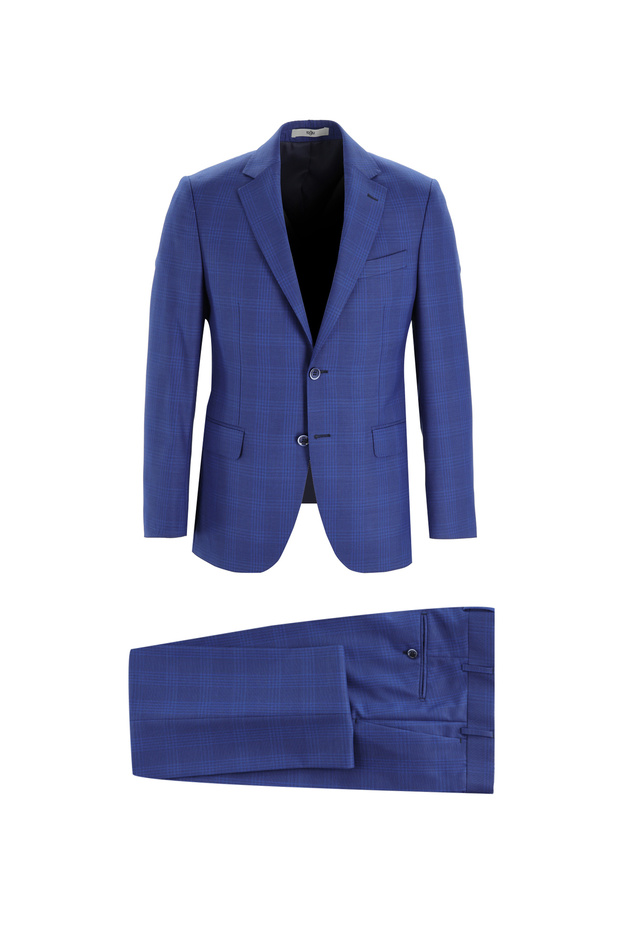 Slim Fit Wool Plaid Suit