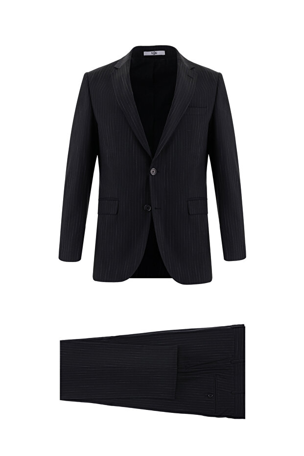 6 Drop Regular Fit Standard Cut Striped Suit