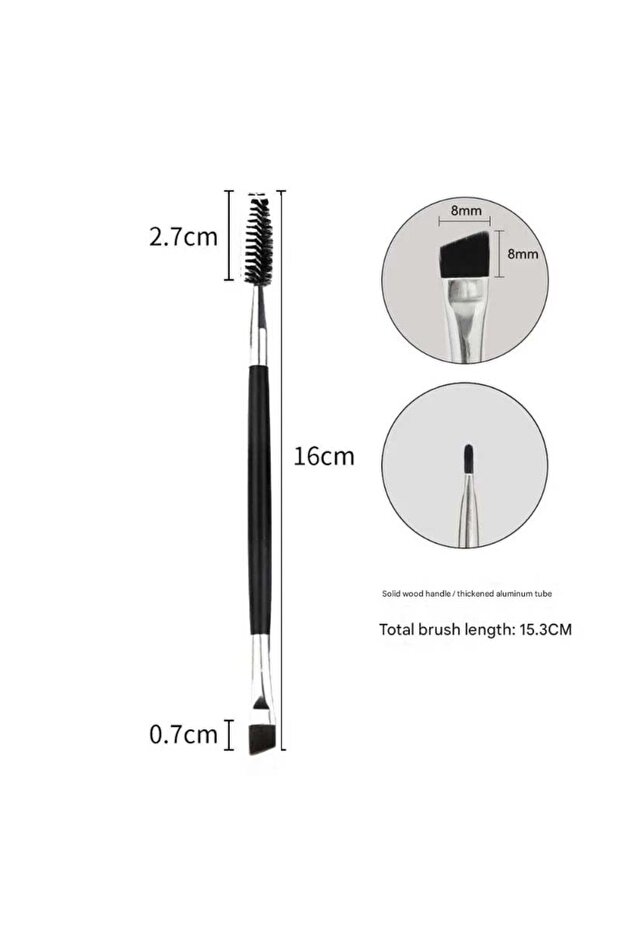 Black 1Pcs Soft Eyebrow Brush Eyelash Brush 2 in 1 Professional Contouring Eye Brow Eyeliner Makeup
