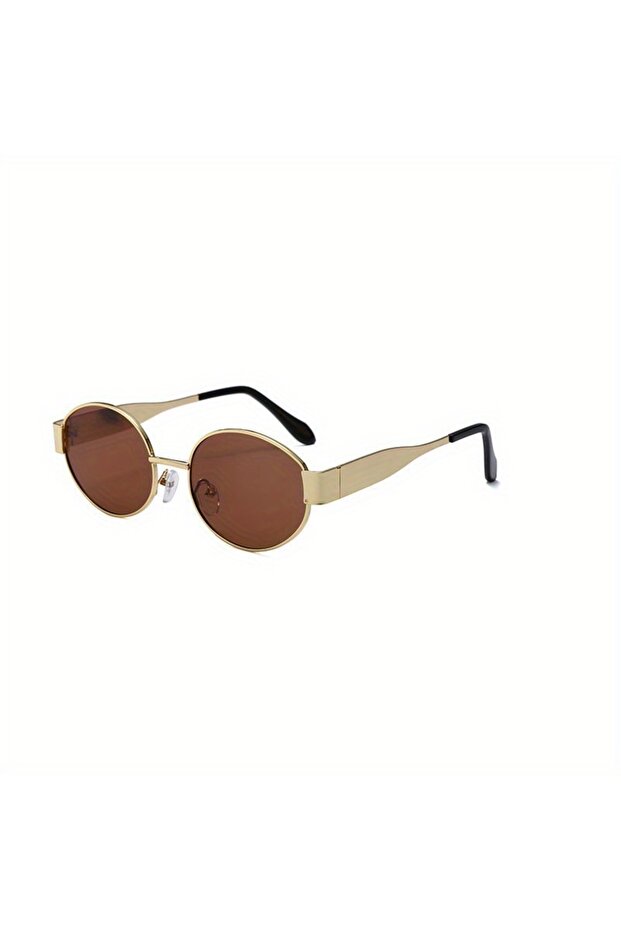 TY1096-tea Oval Sunglasses for Women Men Trendy Metal Frame Sun Glasses Classic Shades