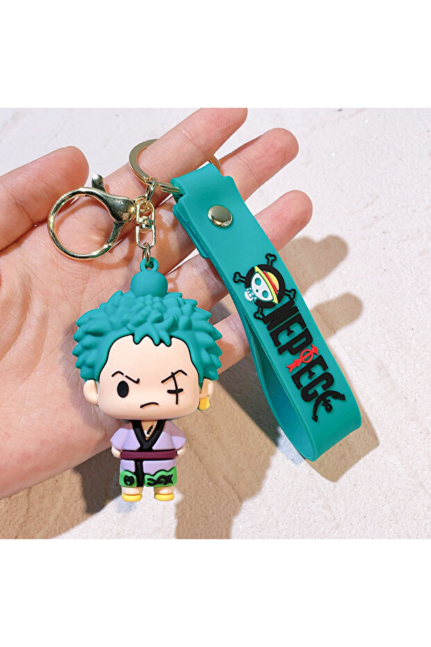 Bandai 40 50Styles ONE PIECE Themed Keychain Cute Luffy, Roronoa Zoro, Silicone Key Chain Backpack D