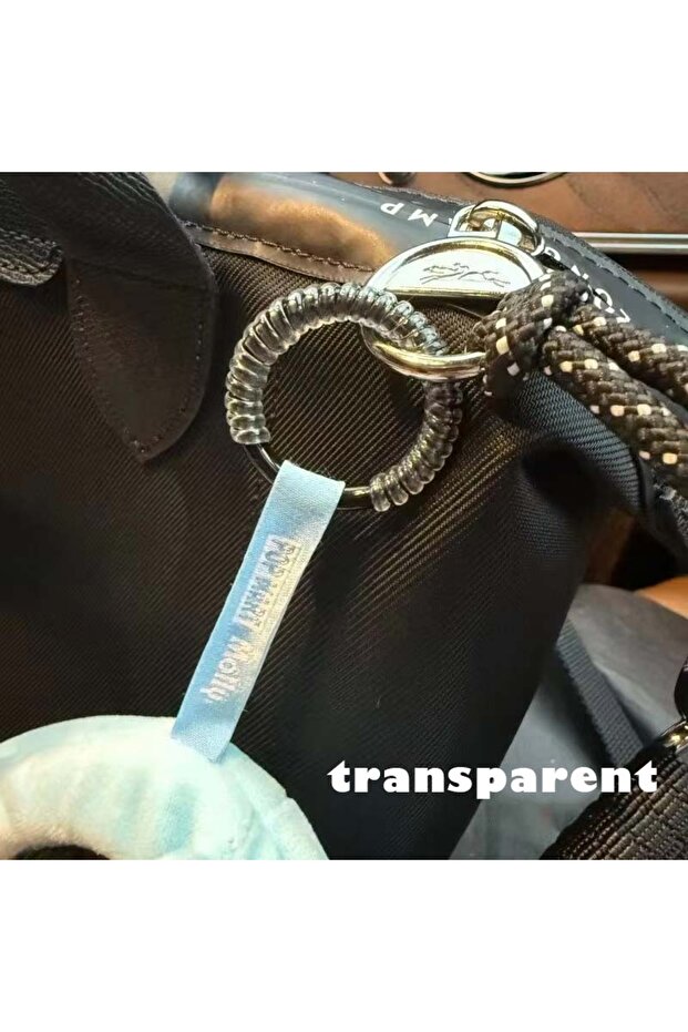 2pcs transparent 2-6 pcs For Labubu Anti-drop Keychain Buckle with Silicone Rope Protection Ring Col
