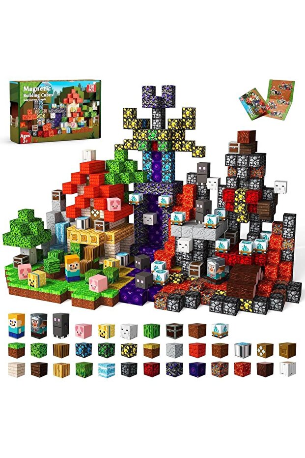 ZH026 150pcs Magnetic Building Blocks Mine World Magnet Cube for Stacking Construction Set Educate