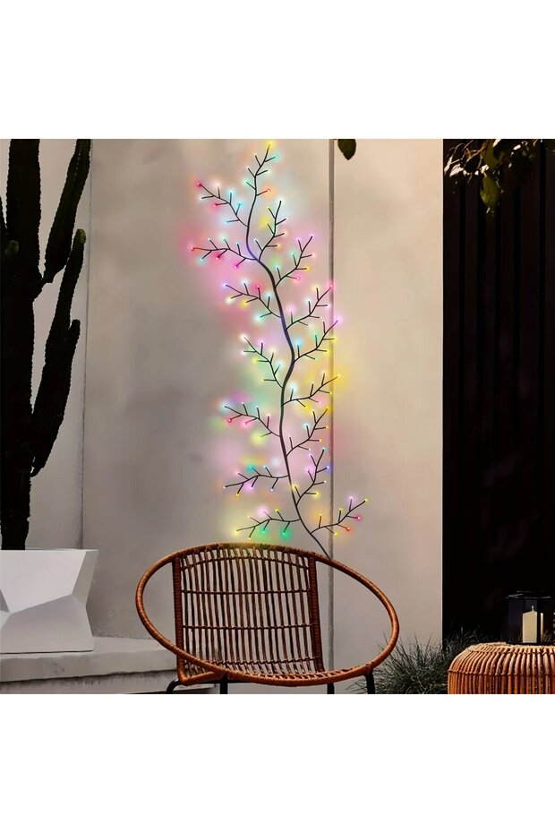 1PC 96LEDs Color 1PC 96LEDs Solar Willow Vine Lights,DIY Outdoor Waterproof String Lights,Wall Lamps