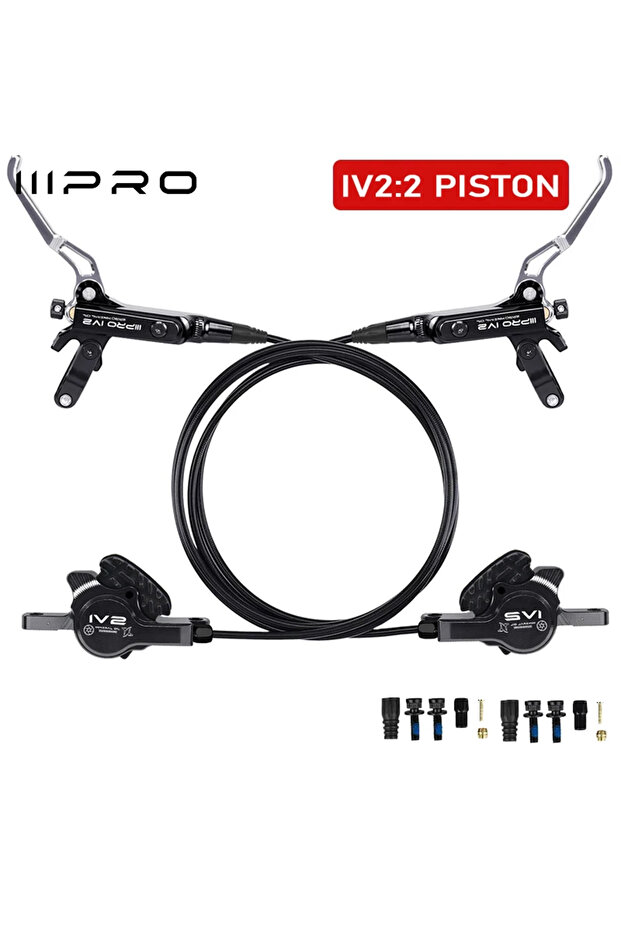 BLACK Brake IIIPRO IV2 Bicycle Hydraulic Brakes Set 2 Piston Bike Hydraulic Disc Brake Set for SHIMA