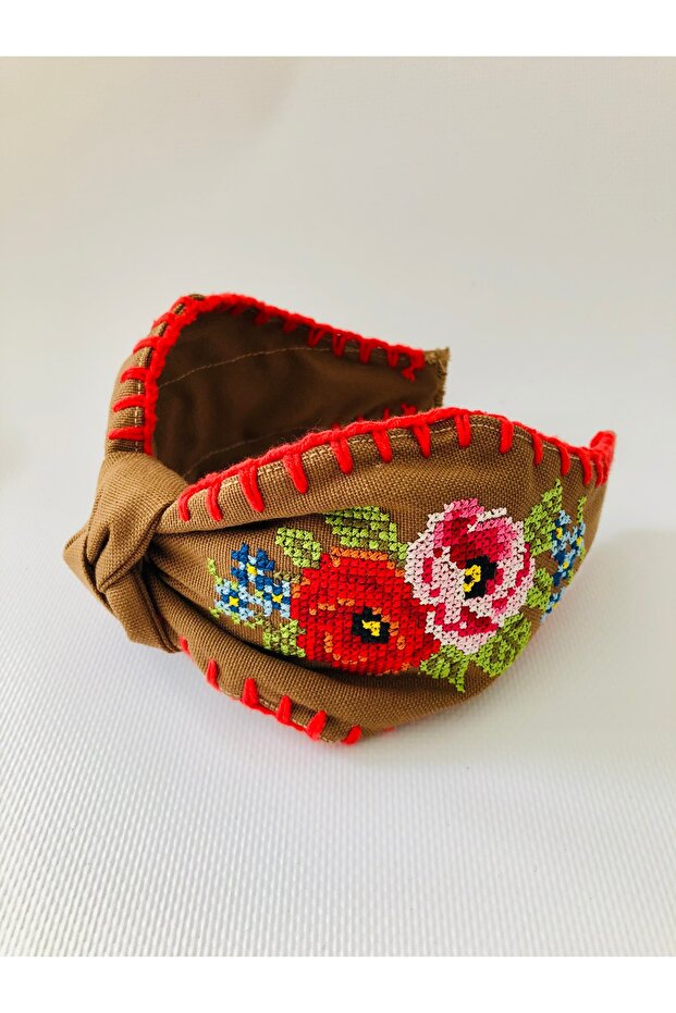 Hand-Embroidered Bohemia Crown with Canvas Embroidery