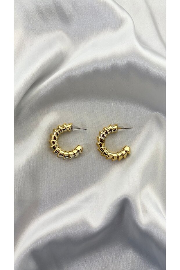 Women's Gold Color Layered Half Hoop Earrings