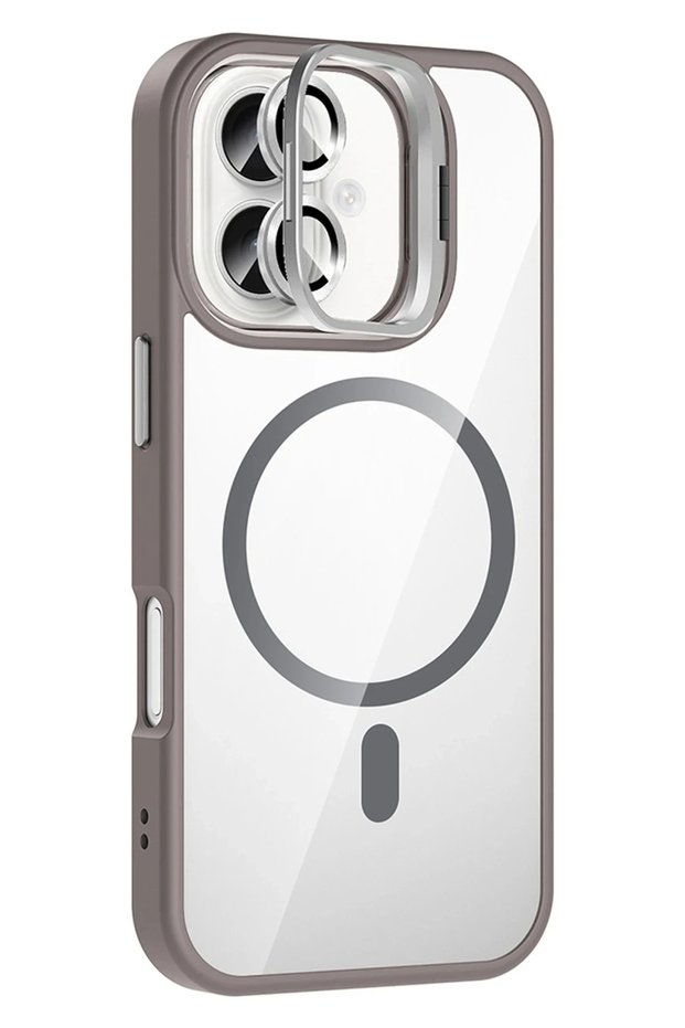 Gldisptm iPhone 16 Plus Cover with Remim Lens and Magsafe Stand - (23933) Titanium Gray