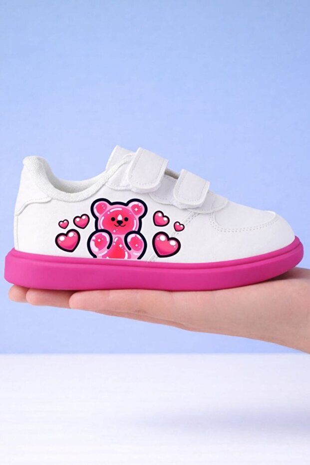 Pink Sole Pofi Jellybearrss Printed Girls' Sneakers