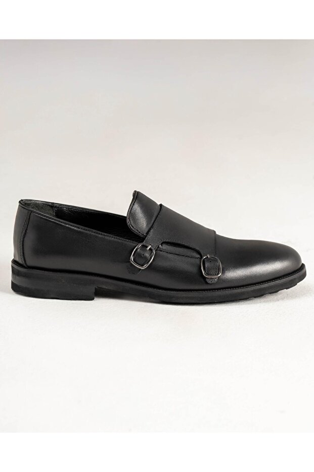 Italian Style Internal and External Natural Leather Men's Shoes Black T12044