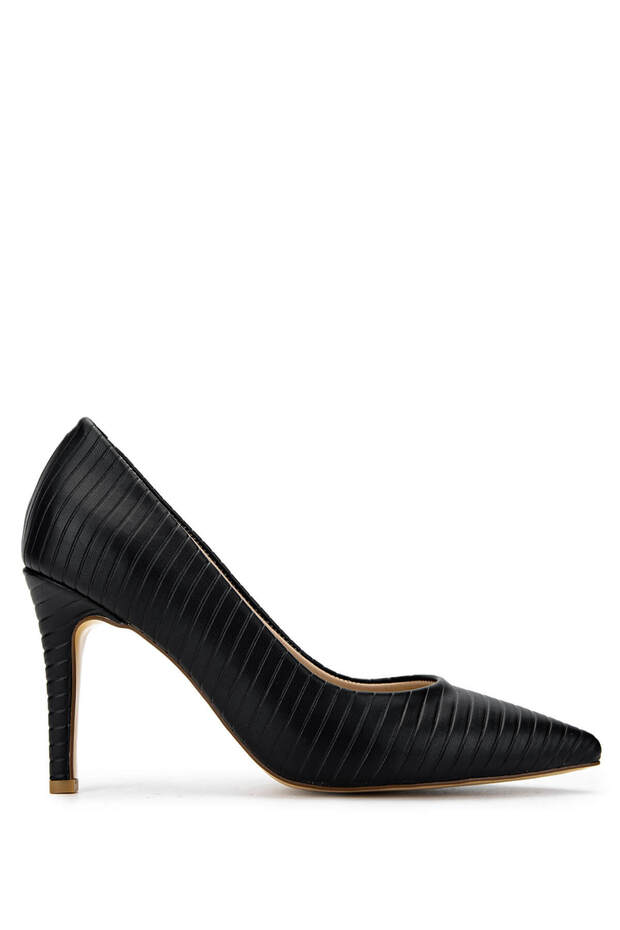 Women's Genuine Leather Black Stiletto Shoes