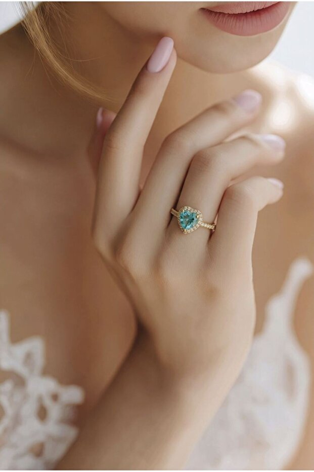 Adjustable Heart Figured Zircon Stone Ring