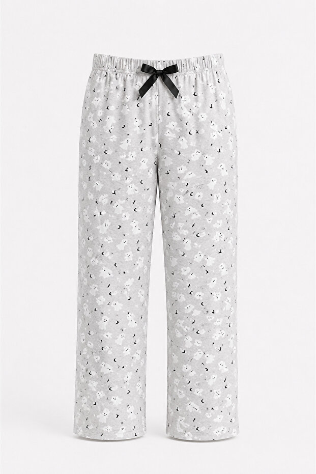 Women's 100% Natural Cotton Patterned Quality Straight-Leg Pajama Bottoms