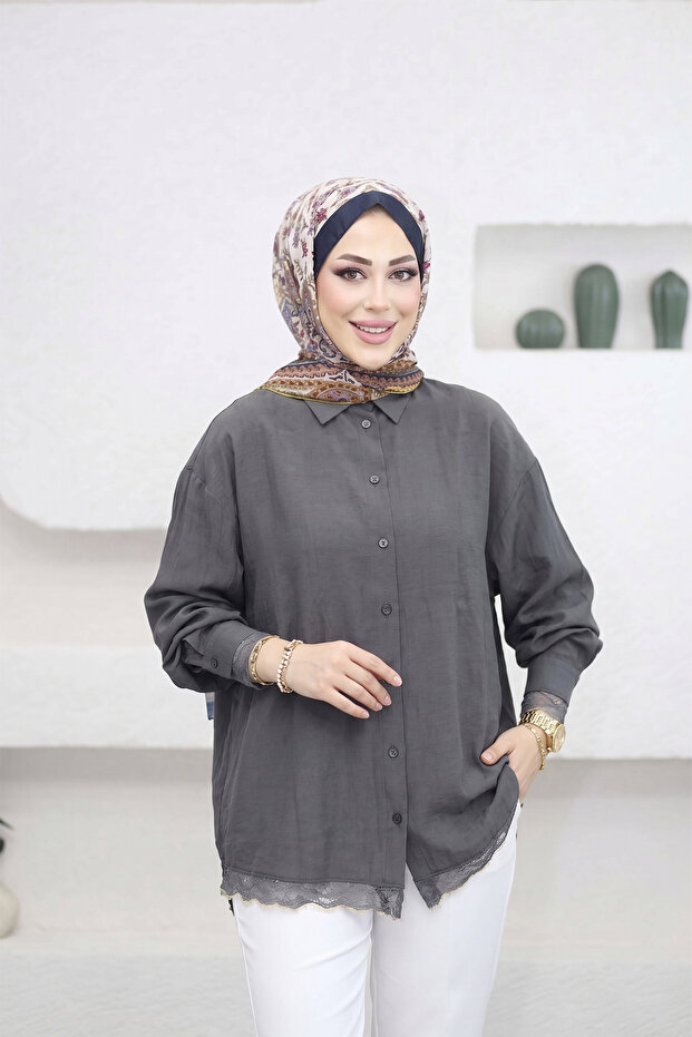 6394 - Stylish, Comfortable Viva Lace Detailed Women's Shirt