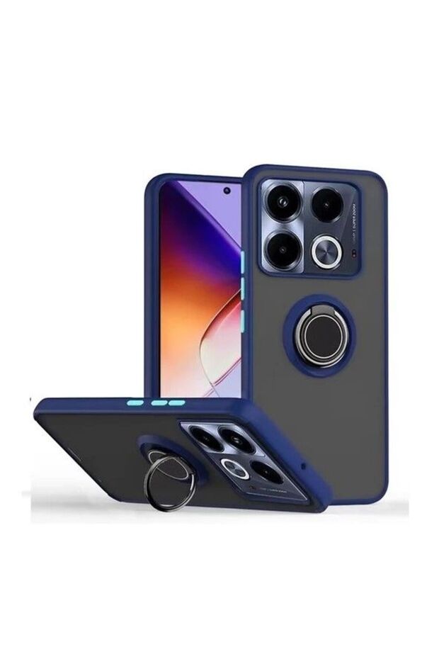 Infinix Note 40 Pro Case with Camera Protection, Ring Holder, Magnetic Stand, Frosted Back Cover