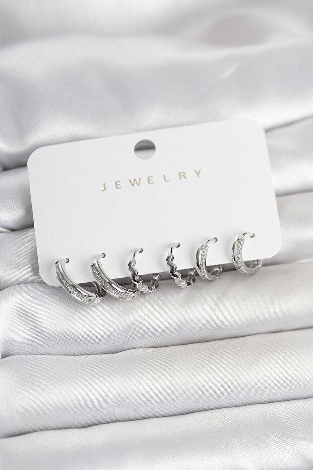 Brass Silver Color Women's Earring Set Tj-Bkp11791
