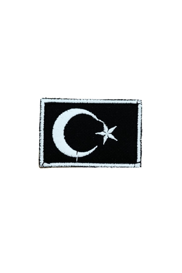 Embroidered Turkish Flag Peç Arma (6X4 cm) - Fabric Flag Velcro Peç