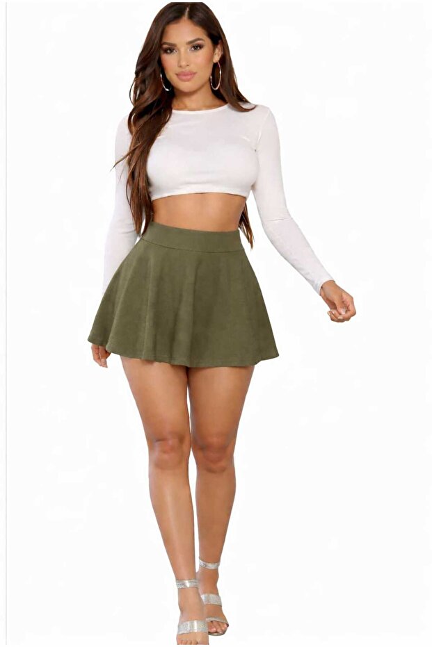 Super Mini Lycra Flared Skirt - 1