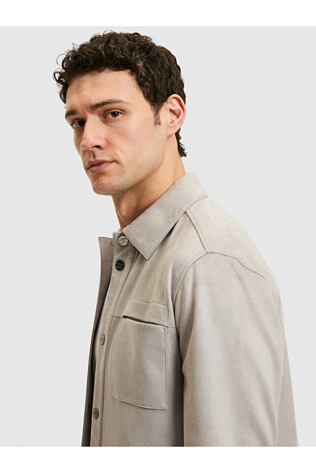 Gray Leather Jacket 50321069-Vr024 - 2