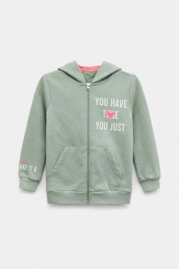 Girl's Jacket with Ankle Lettering Detail, Ages 5-8, Purple