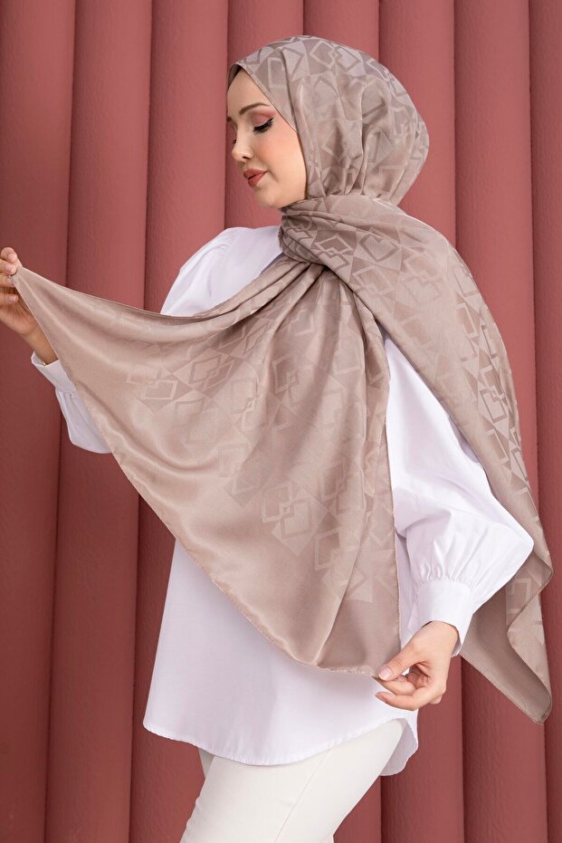 Premium Patterned Jacquard Shawl Series Beige