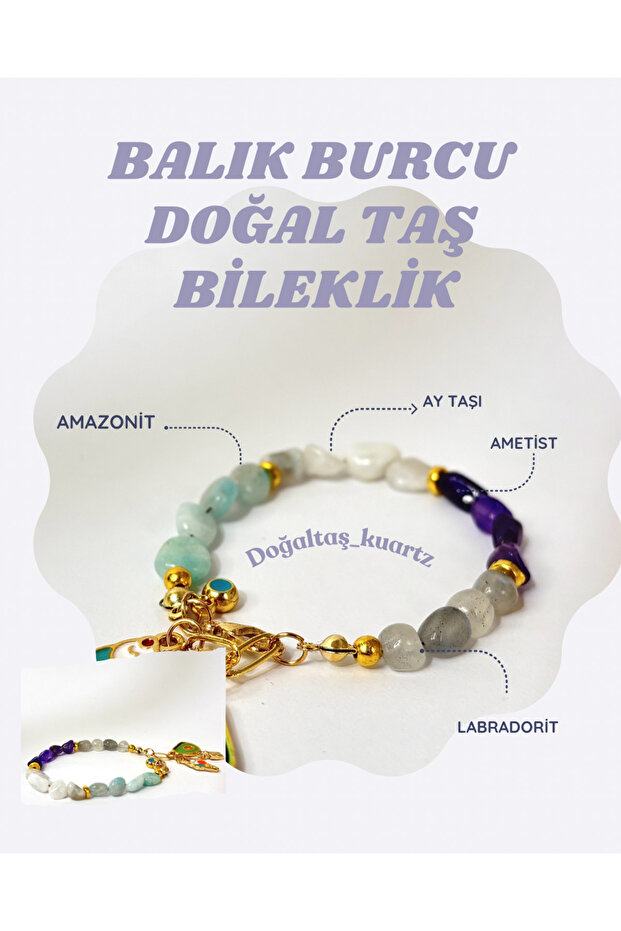 Pisces Natural Stone Bracelet. Certified Original Natural Stone