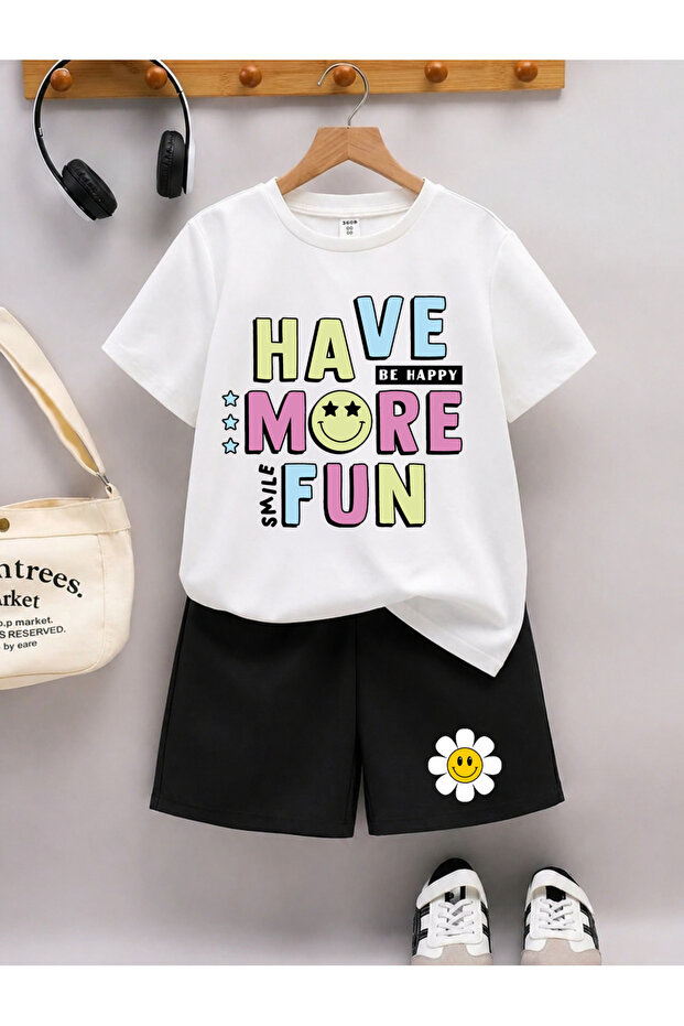 Have More Fun Printed Kids' Shorts-T-Shirt Set