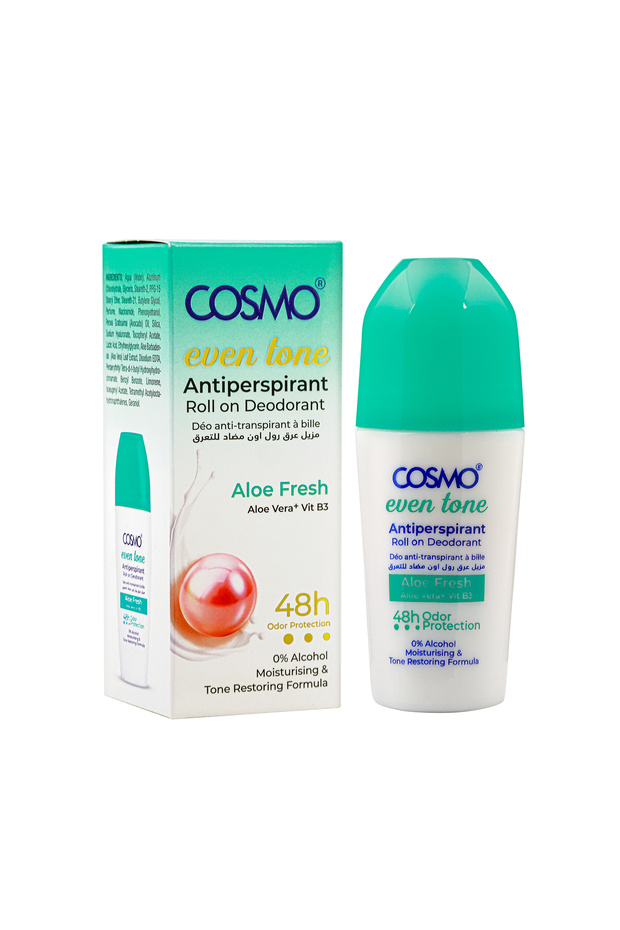 COSMO Hydra Boost Even Tone Roll-On Deodorant Aloe Fresh – 50ml | Hydrating Formula, Quick Dry, Alcohol-Free, Brightens Underarms, Long-Lasting Odor & Sweat Protection