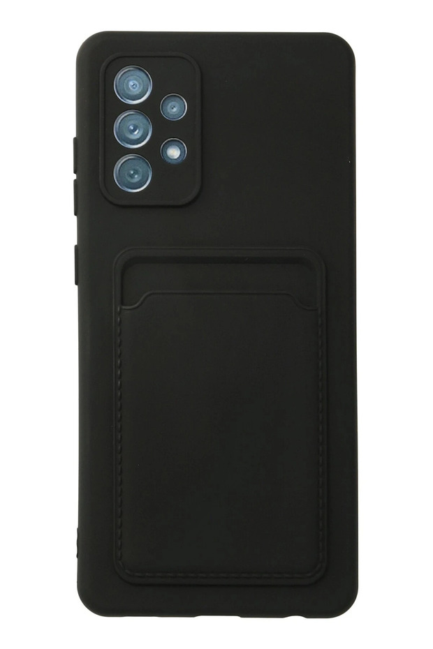 Ilkeshop New Galaxy A72 Case Kelvin Silicone with Business Card Holder (191959) - Black