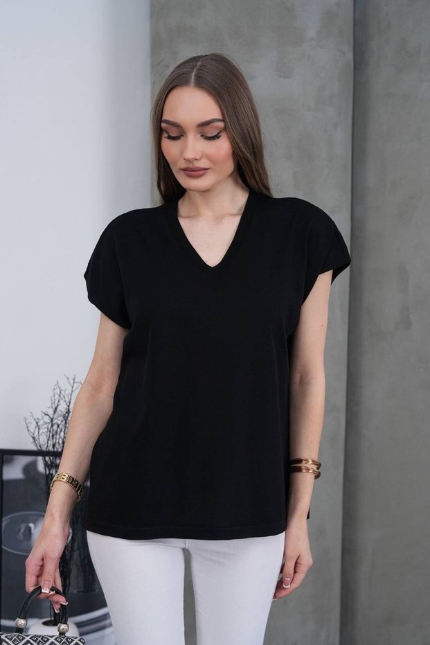 V yaka oversize merserize bluz